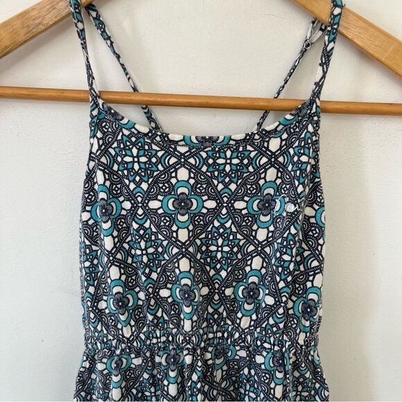 Juicy Couture Blue White Geometric Pattern Strappy Cotton Sundress - Picture 3 of 8